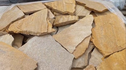 Плитняк златолит жёлтый для цоколя купить в Фрязино