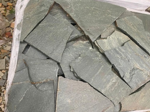 Плитняк златолит зелёный для цоколя, отмостки купить в Фрязино